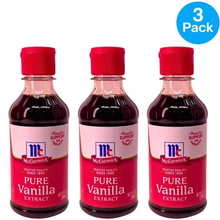 McCormick Pure Vanilla Extract 8oz bottle 3-pack bundle for baking and cooking