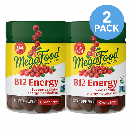 MegaFood B12 Energy Cranberry 70 Gummies 2 Pack Exp 06/2026 New