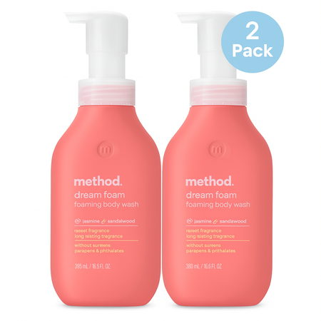 Method Dream Foam Foaming Body Wash Jasmine Sandalwood 13.5 fl oz 2 Pack New