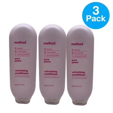 Method Pure Peace Volumizing Conditioner Peony Rose Water 13.5 oz bottles 3 pack