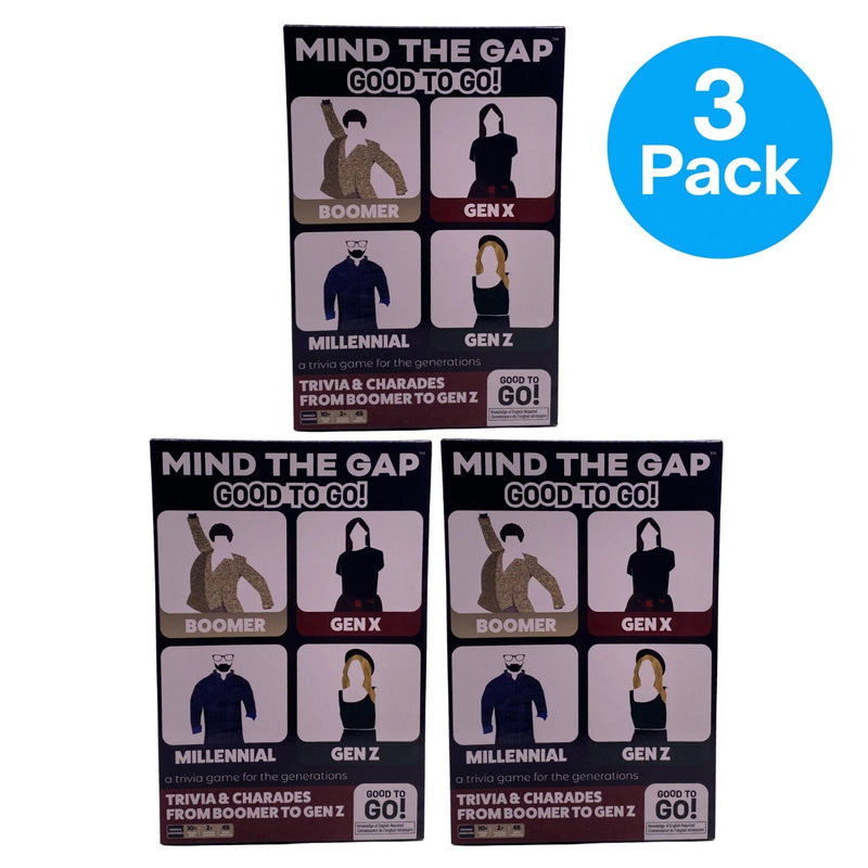 Mind The Gap Good To Go Trivia Game 3 Pack by Spinmaster - portable travel card games