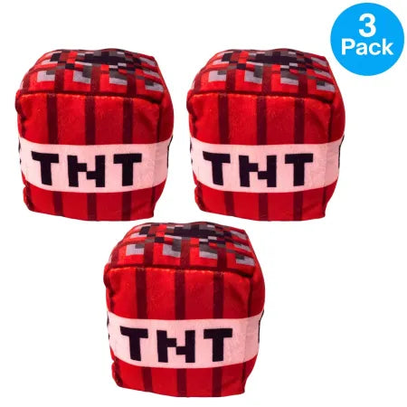Minecraft TNT Plush Toy Small 3 Pack Mattel New