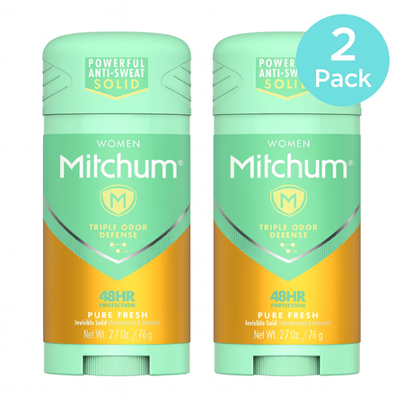Mitchum Women Pure Fresh 2.7oz Invisible Solid 2 Pack New