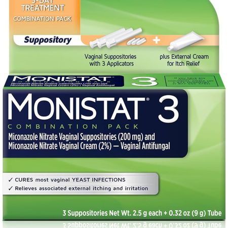 Monistat 3-Day Yeast Infection Treatment Bundle, Miconazole Suppository Inserts & Anti-Itch Cream 1