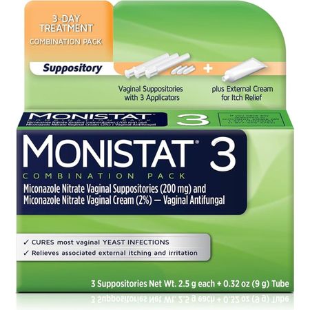 Monistat 3-Day Yeast Infection Treatment Bundle, Miconazole Suppository Inserts & Anti-Itch Cream