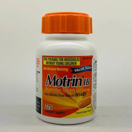 Motrin IB Ibuprofen Tablets 200mg 225 Coated Caplets (EXP: 03/2027, New)
