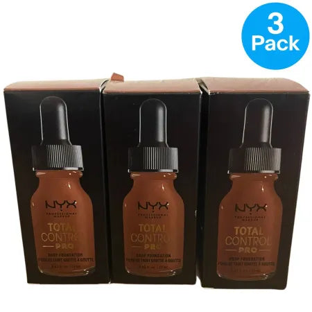 NYX Total Control Pro Drop Foundation Mocha 13ml 3 Pack – New