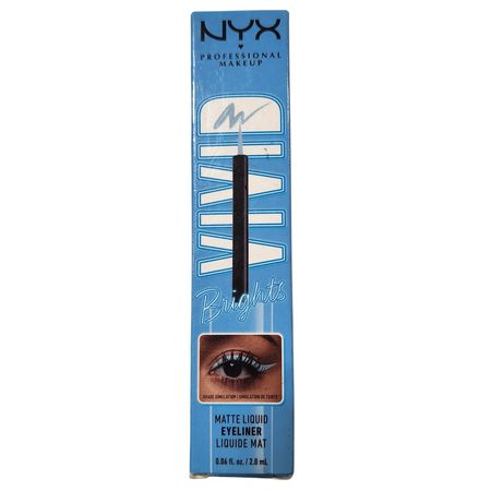 NYX Vivid Brights Matte Liquid Eyeliner in White shade, 2mL bottle