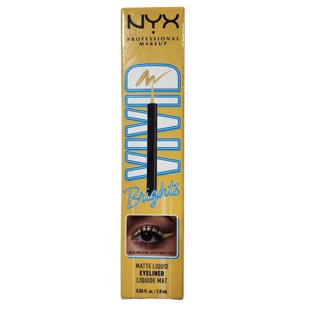 NYX Vivid Brights Matte Liquid Eyeliner Yellow 2mL New