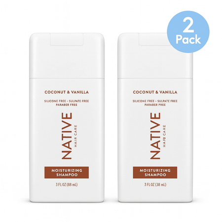 Native Coconut & Vanilla Moisturizing Shampoo 3oz 2 Pack New