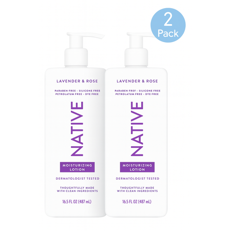 Native Lavender & Rose Moisturizing Lotion 16.5oz 2 Pack New