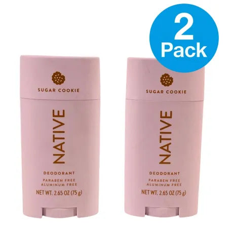 Native Sugar Cookie Deodorant 2.65 oz 2-Pack Aluminum Free New