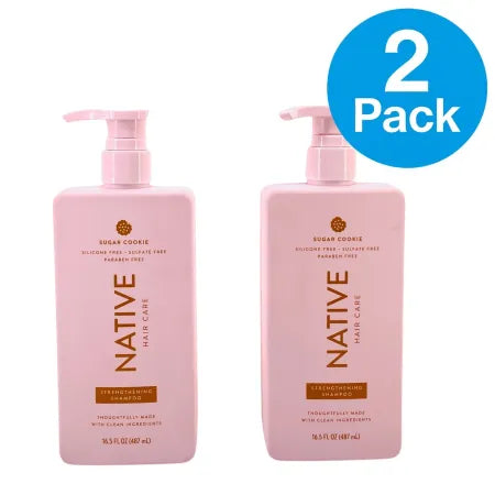 Native Sugar Cookie Strengthening Shampoo 16.5 oz 2-Pack bottles with natural ingredients