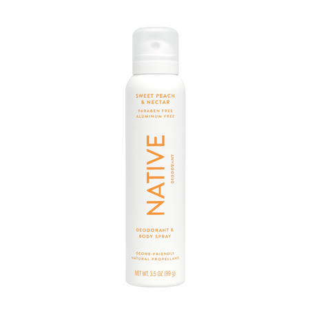 Native Sweet Peach & Nectar Deodorant Body Spray 3.5 oz 1 Pack New