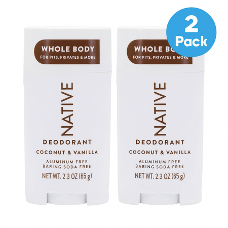 Native Whole Body Deodorant Coconut & Vanilla 2.3 oz – 2 Pack – New 1
