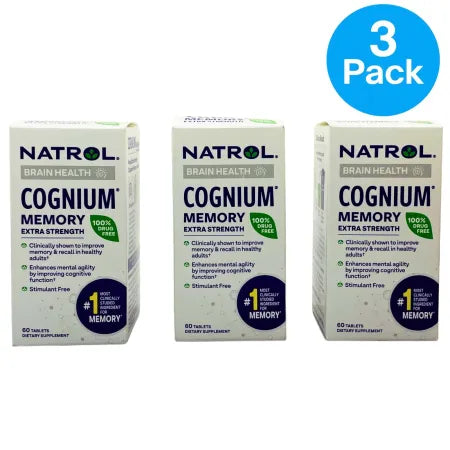 Natrol Cognium Memory Extra Strength 60 Tablets - 3 Pack - New