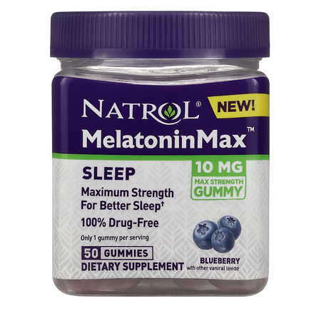 Natrol MelatoninMax 10mg 50 Gummies 1 Pack New