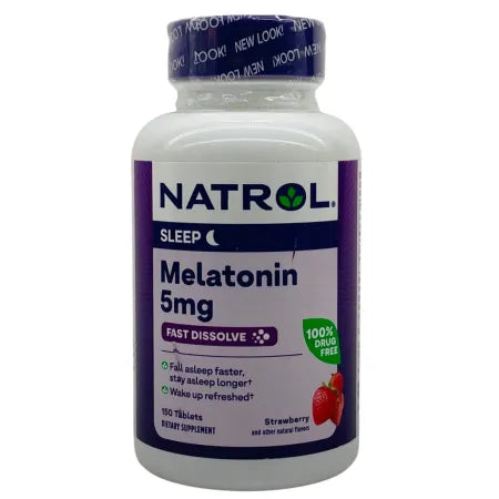 Natrol Melatonin 5mg Fast Dissolve 150 Tablets Strawberry – 1 Pack – New