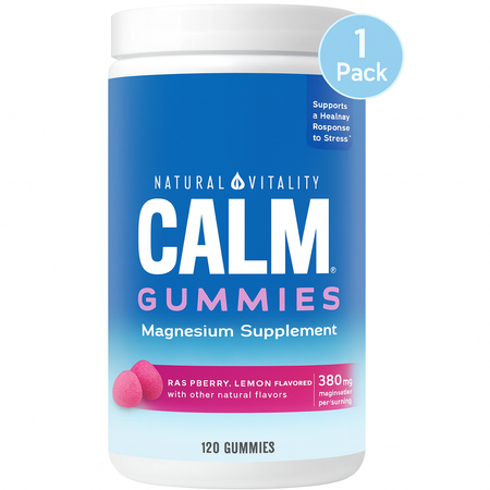 Natural Vitality Calm Gummies Raspberry Lemon 120ct 1 Pack New