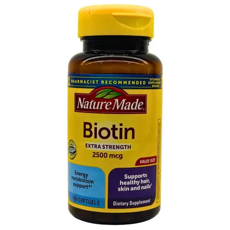 Nature Made Biotin 2500 mcg Extra Strength 150 Softgels – 1 Pack-04/2026 – New