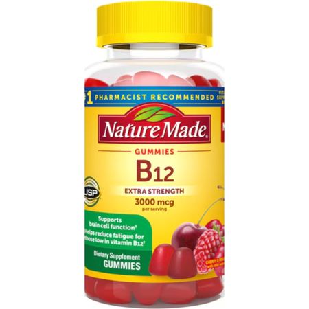 Nature Made Extra Strength Vitamin B12 Gummies 3000 mcg, Cherry & Mixed Berry, 60 Count, Gummy Vitamins