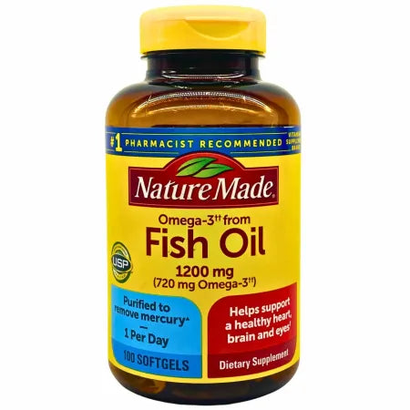 Nature Made Fish Oil 1200 mg 100 Softgels Omega-3 Heart Support – New 1