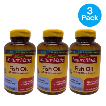 Nature Made Fish Oil 1200mg 100 Softgels 3 Pack New Exp 02/2028