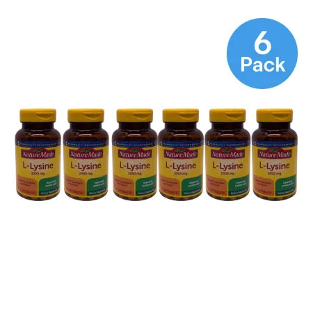 Nature Made L-Lysine 1000mg 60 Tablets 6 Pack New