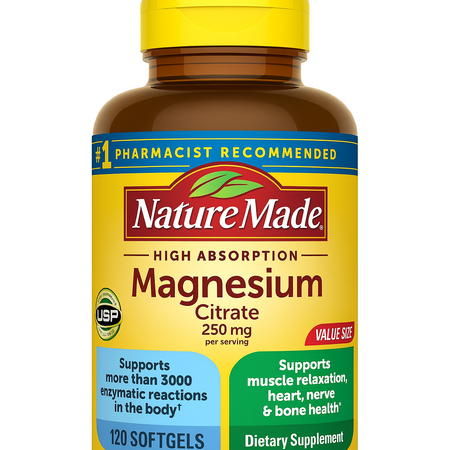 Nature Made Magnesium Citrate 250mg 120 Softgels 1 Pack New