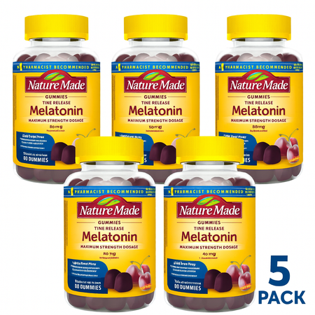 Nature Made Melatonin 10mg Time Release 60 Gummies 5 Pack New