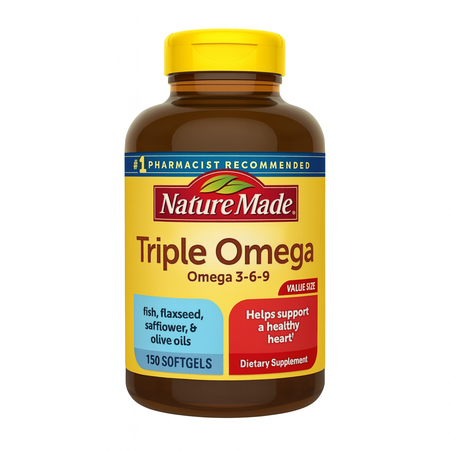 Nature Made Triple Omega 3-6-9 Softgels 150 Count – New