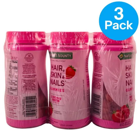 Nature’s Bounty Hair Skin & Nails Gummies 80 ct 3 Pack New
