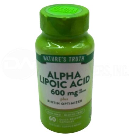 Nature’s Truth Alpha Lipoic Acid 600mg + Biotin 60 Capsules New 08/2027