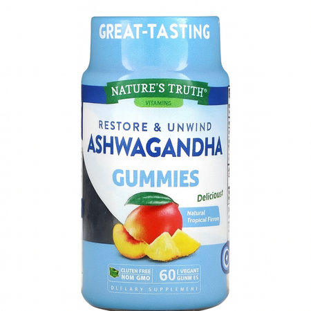 Nature's Truth Ashwagandha Gummies 60 Vegan Gummies New