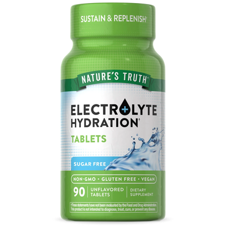 Nature’s Truth Electrolyte Hydration Tablets Sugar Free 90ct New 09/2026