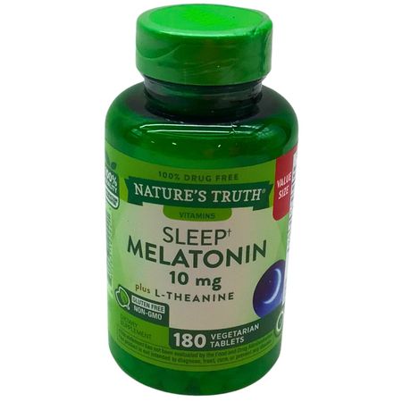 Nature’s Truth Melatonin 10mg + L-Theanine 180 Tablets New 11/2026