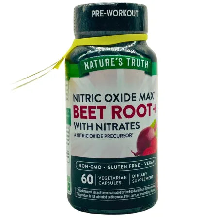Nature’s Truth Nitric Oxide Max Beet Root+ Nitrates 60 Caps – 1 Pack – New