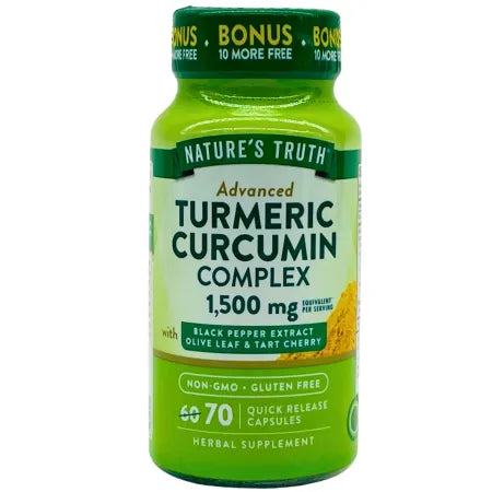 Nature’s Truth Turmeric Curcumin Complex 1500 mg 70 Caps – 1 Pack – New