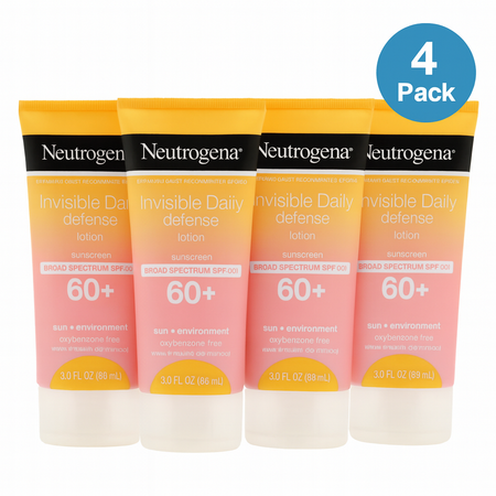 Neutrogena Invisible Daily Defense Lotion SPF 60+ 3oz 4 Pack (New)