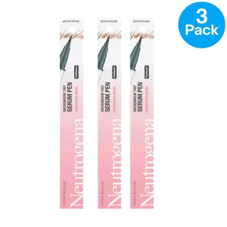 Neutrogena Microbrow Tint Serum Pen Medium Brown 3 Pack New