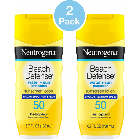 Neutrogena SPF 50 6.7oz 2 Pack Beach Defense Lotion New 1