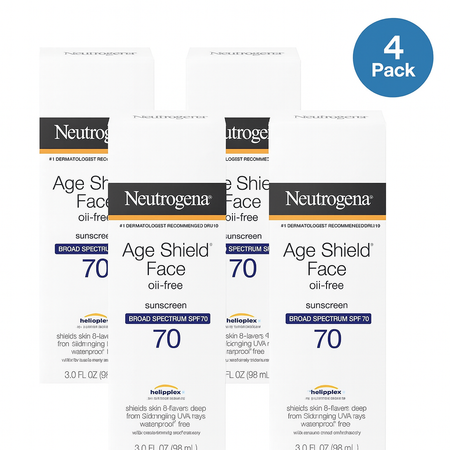 Neutrogena SPF 70 Age Shield Face Sunscreen 3oz 4 Pack New