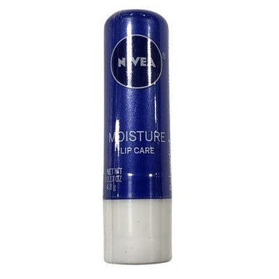 Nivea Moisture Lip Care Balm 0.17oz tube with nourishing formula for soft, hydrated lips