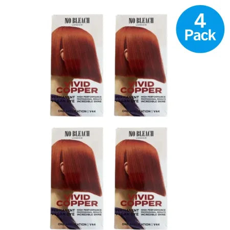 No Bleach Vivid Copper Permanent Vegan Hair Dye 4 Pack V44 - NEW