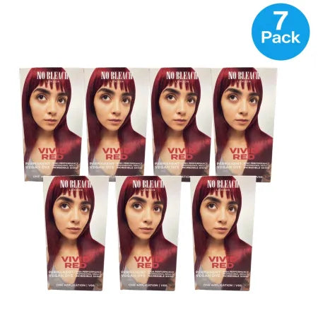 No Bleach Vivid Red V66 Permanent Vegan Hair Dye 7 Pack New