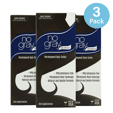 No Gray On The Go Permanent Hair Color Dark Brown 3 Pack New