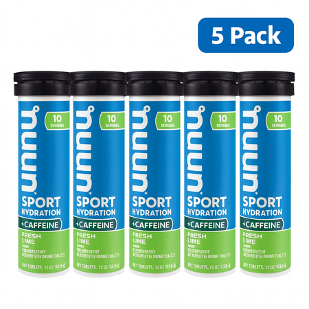 Nuun Sport Hydration Fresh Lime +Caffeine 10 Tablets 5 Pack New EXP 11/2025