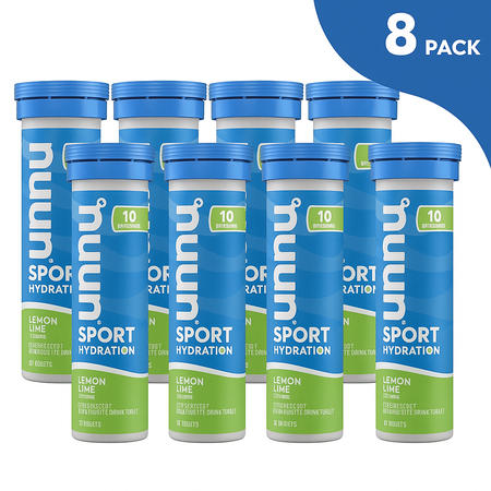 Nuun Sport Hydration Lemon Lime 10 Tablets – 8 Pack New 10/2025