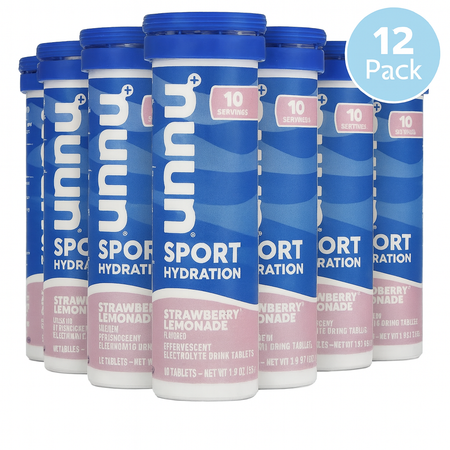 Nuun Sport Hydration Strawberry Lemonade 10ct Tablets (12 Pack) New 10/2025