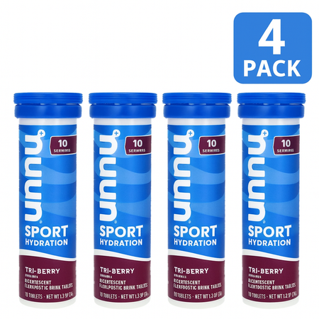 Nuun Sport Hydration Tri-Berry Electrolyte Drink Tablets – 10 Ct – 4 Pack